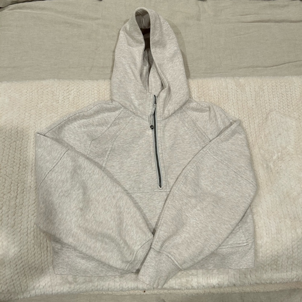 Lululemon Heathered Grey Scuba Oversized 1/2 Zip Hoodie